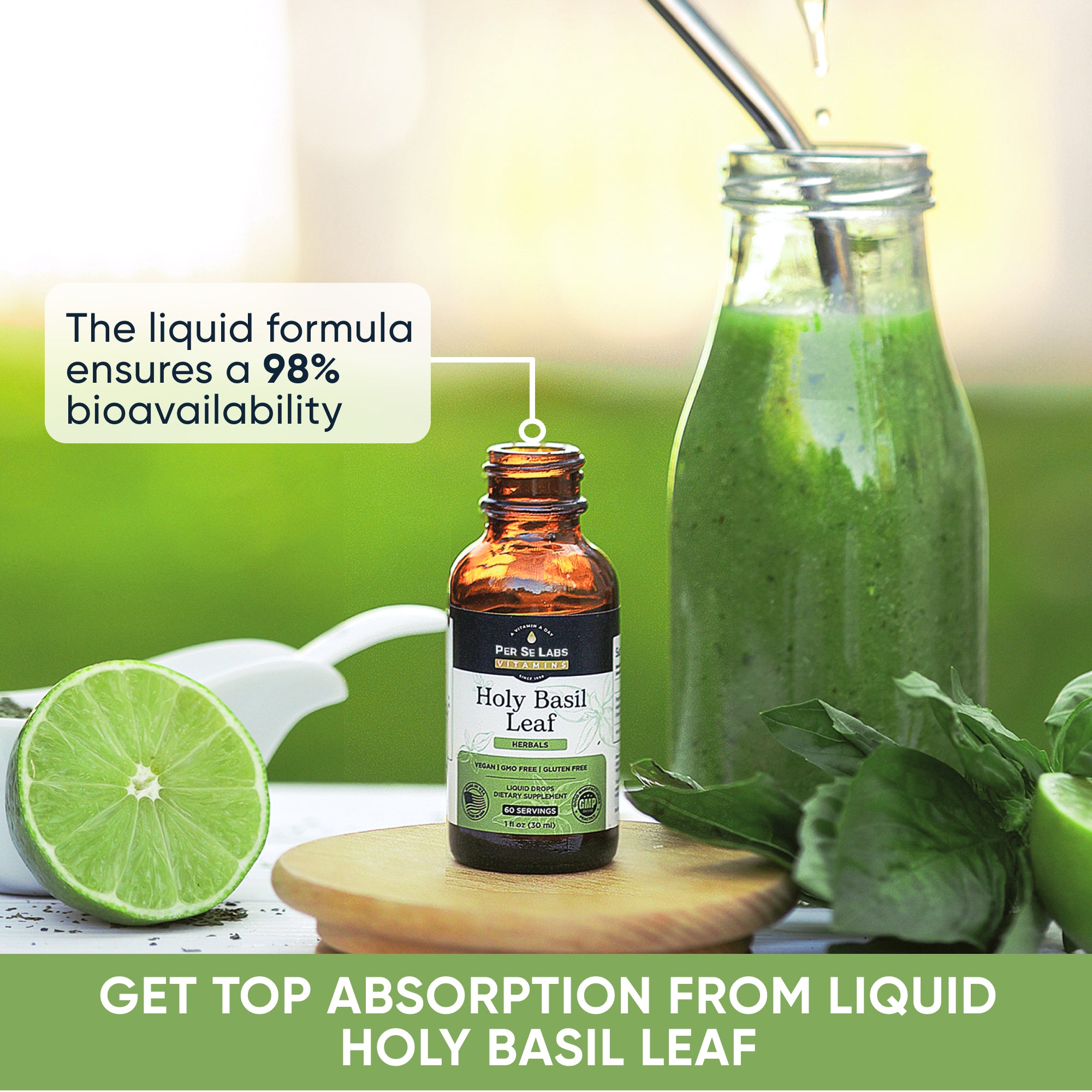 Vegan Holy Basil Leaf Liquid Drops